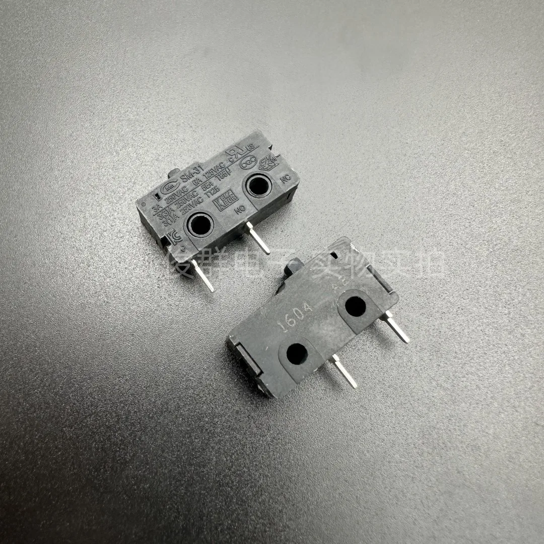 10pcs/Taiwan SM-31 medium-sized micro switch 3A250VAC travel limit detection reset 2-pin normally open button