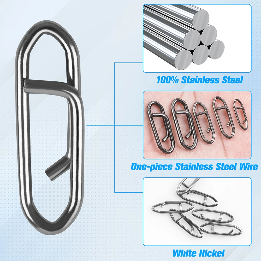مشبك مشبك سريع التغيير من الفولاذ المقاوم للصدأ ، مشابك سرعة الصيد ، مشابك إغراء عالية القوة ، 50 أو