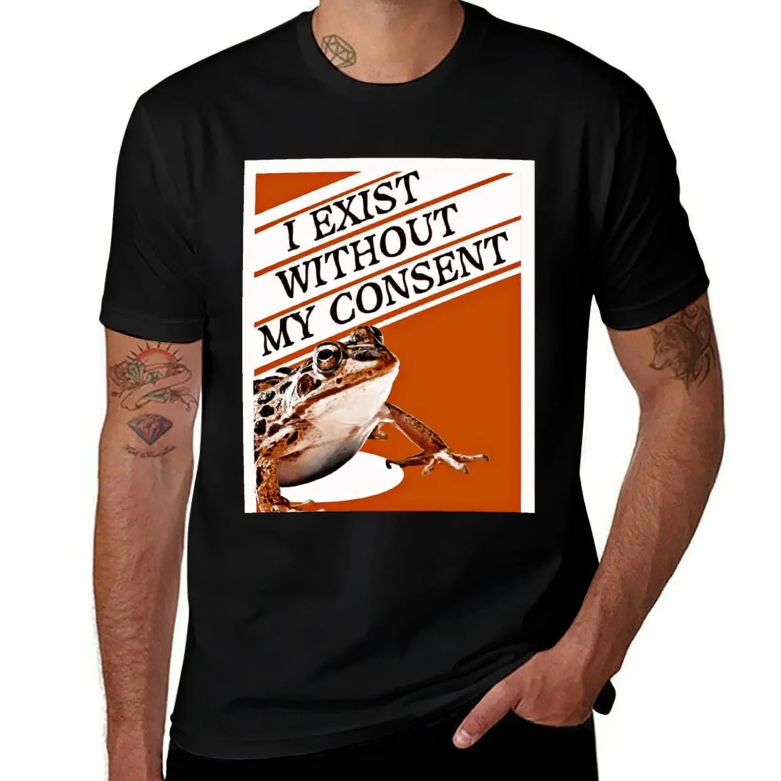 I exist without my consent Classic T-Shirt topping Blouse oversized t shirt men clothing