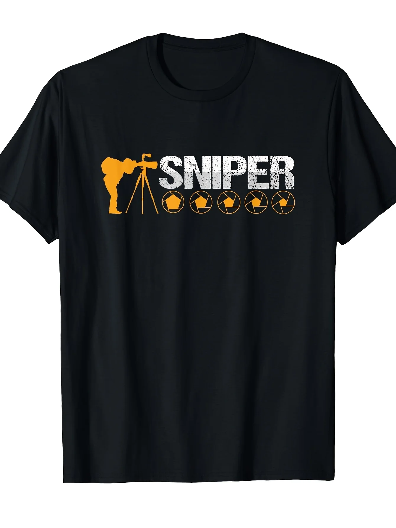 Men's Photography Graphic T-Shirt Sniper Photographer Videographer Shutterbug Design Camera Equipment Print Casual Shirt