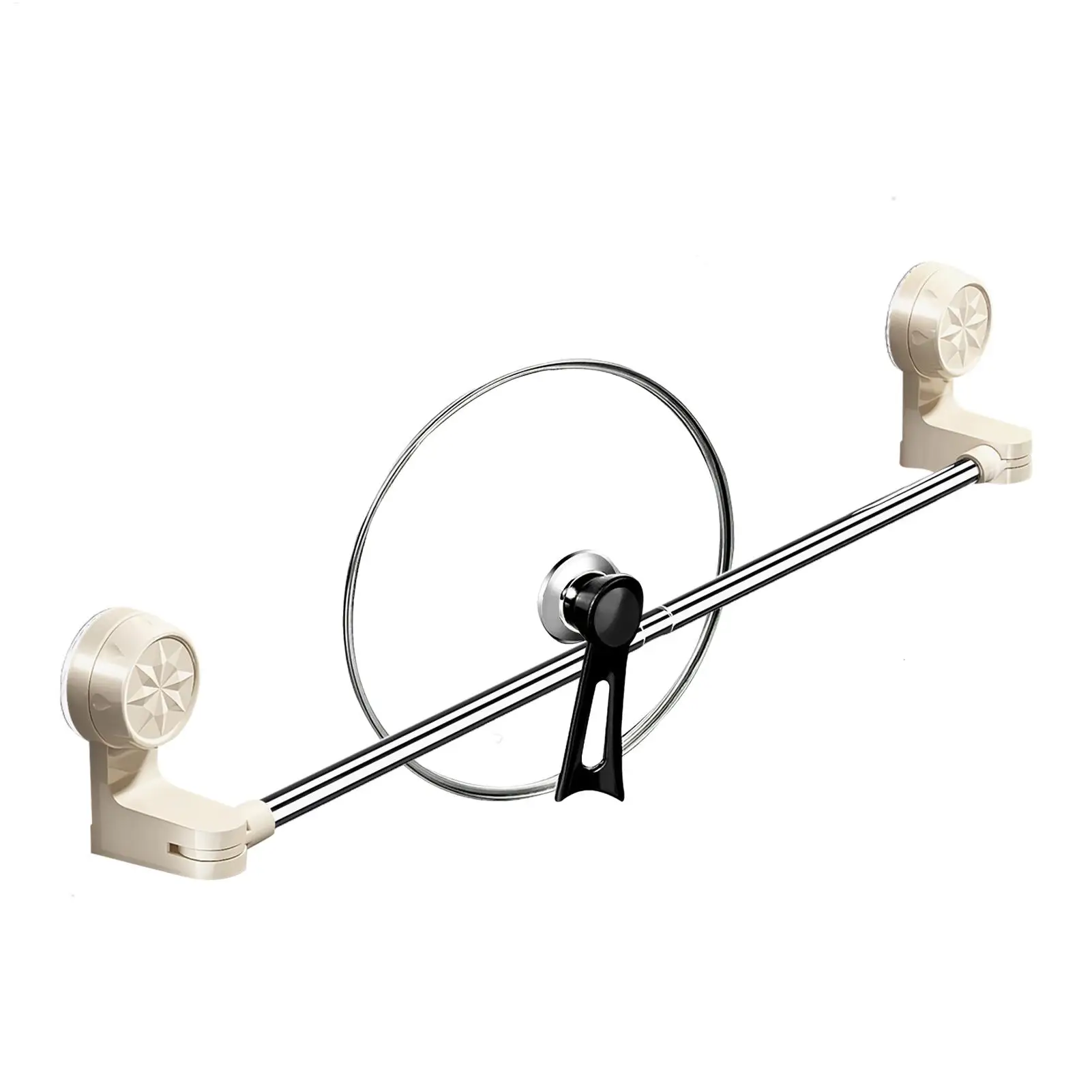 Adjustable Retractable Suction Cup Towel Bar, Rotatable Space-Saving Hanger for Bedroom, Hotel & Locker Room, No Drill