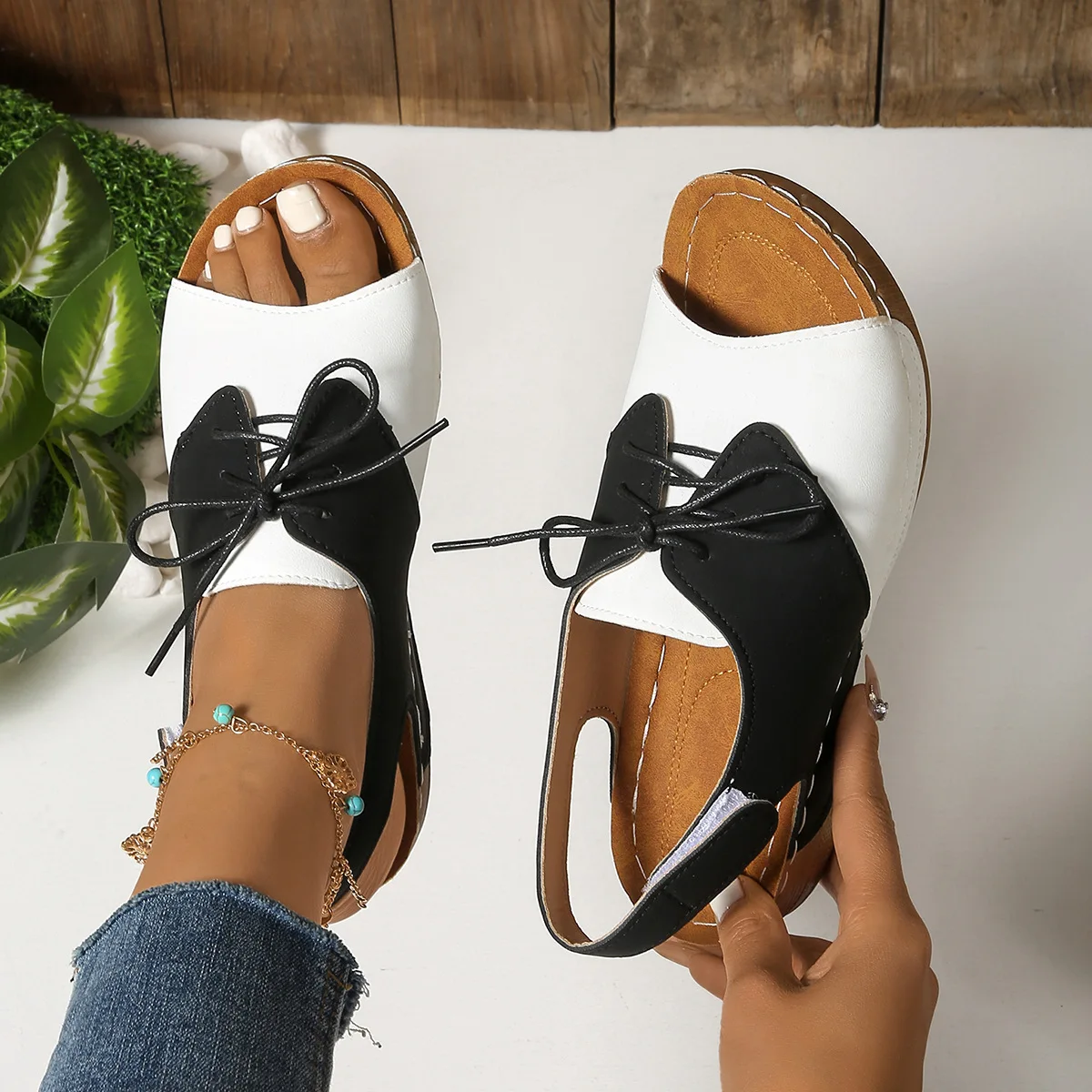 Ladies Shoes 2025 New Summer Platform Women's Sandals Casual Roman Sandals Women Mixed Color Wedges Shoes for Women Sandalias