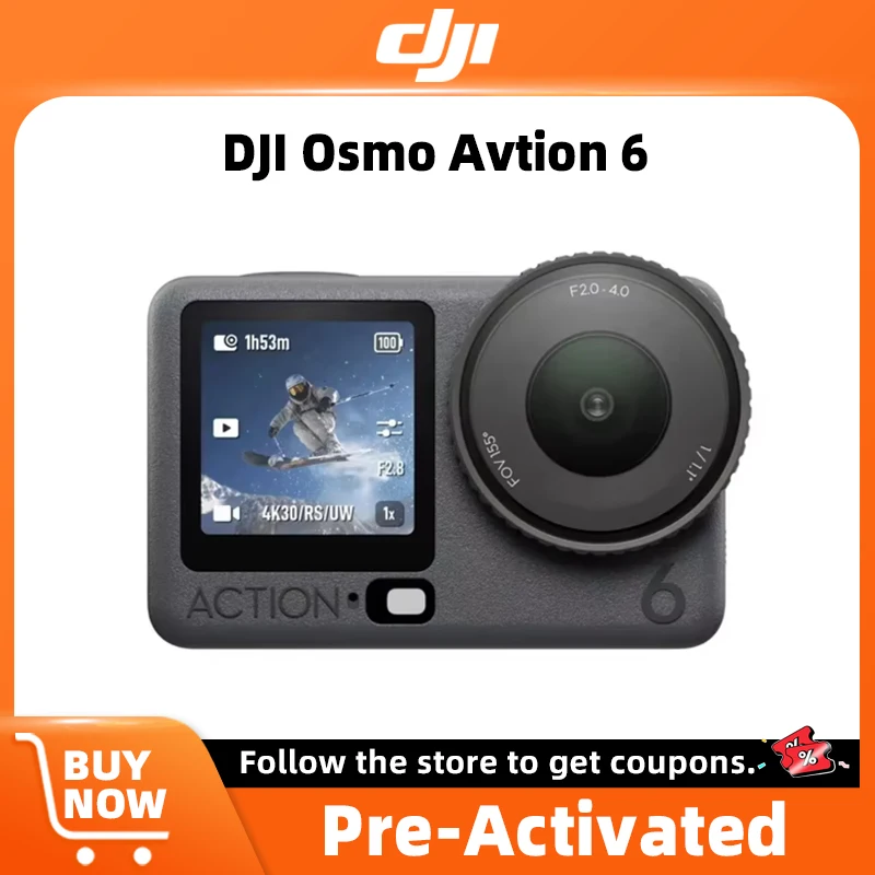 DJI Osmo Action 6 Camera All-New 1/1.1-Inch Square Sensor Action Camera Ultra-HD 8K Video Ultra-HD 8K Video 4-Hour Battery Life
