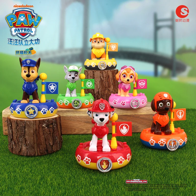 

PAW PATROL Blind Box Marshall Chase Skye Building Block Blind Box 6Style Anime Peripherals Transformed Toys Teenagers' Doll Gift