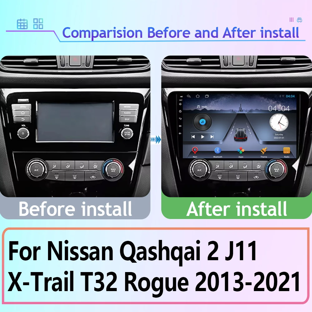 Car Radio Android Player For Nissan Qashqai J11 X-Trail Xtrail T32 Rogue Dualis 2013-2011 Carplay Head Unit Dash Cam No 2Din DVD