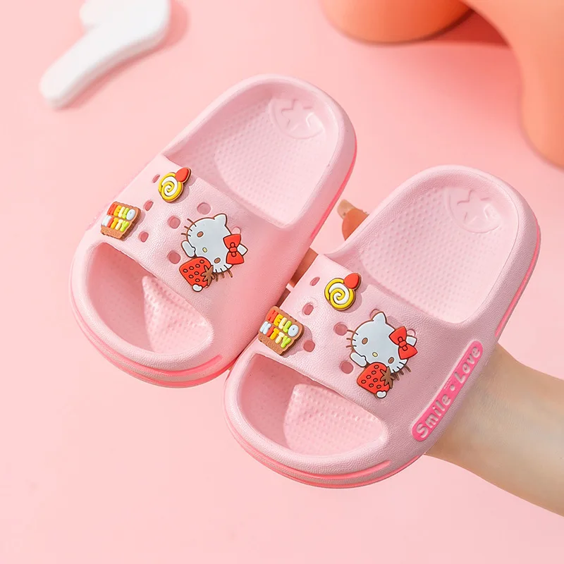 Sanrio Boys girls Slippers Soft Hello Kitty Cinnamoroll Platform Non-Slip Comfortable Flip Flops Outdoor Beach Sandals Gift