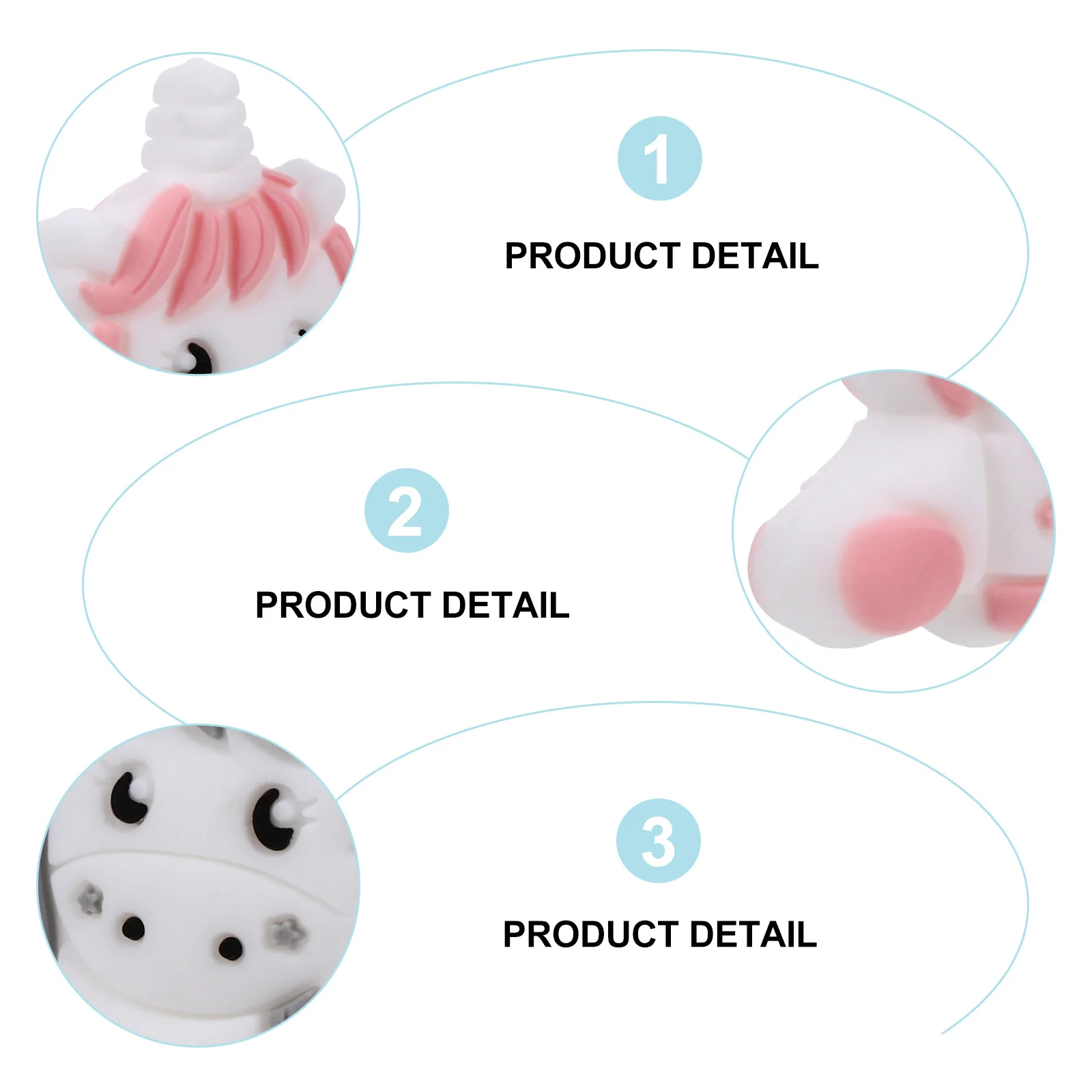 

2Pcs Baby Silicone Teether Beads Unicorn Shape Safe Decorative for Infant Teething DIY Jewelry Beads Pacifier Chain Accessories