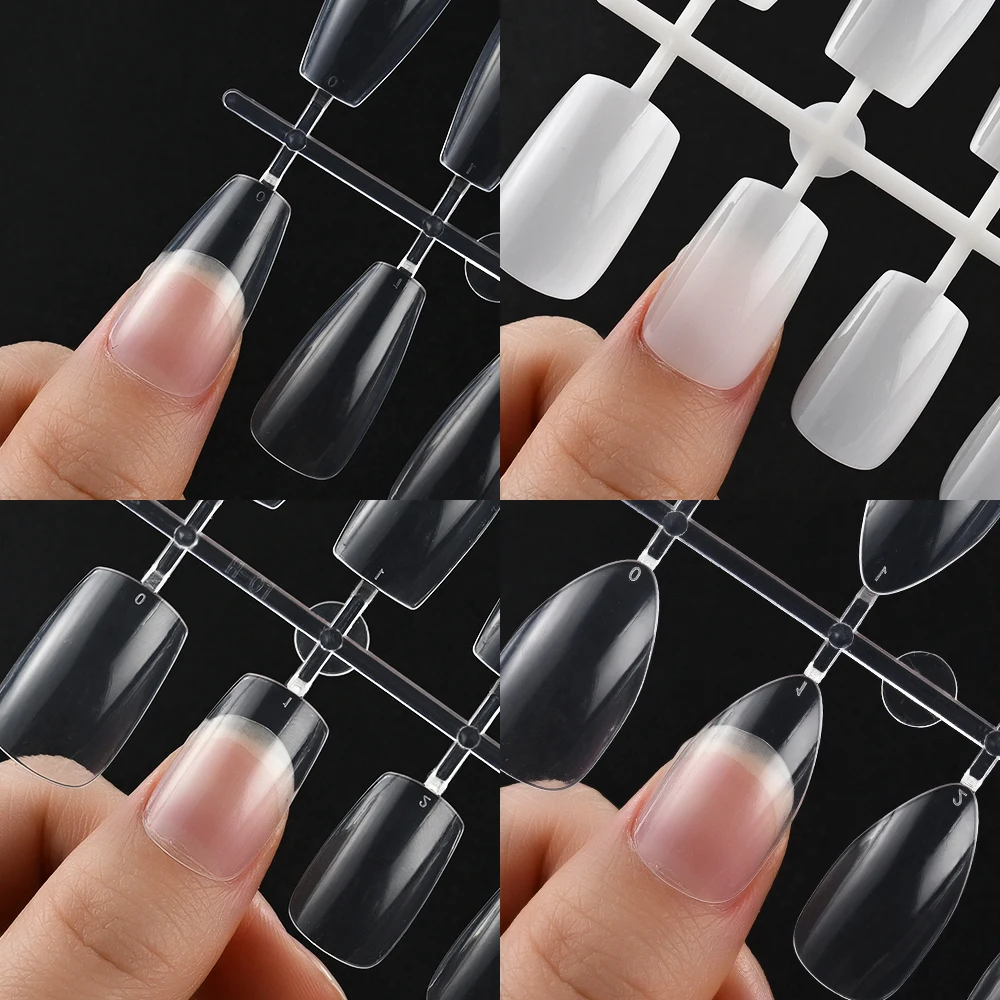 Faux ongles transparents en amande/carrée/Ballet, pointes artificielles en acrylique, couverture complète, outil d'extension de manucure, 120 pièces