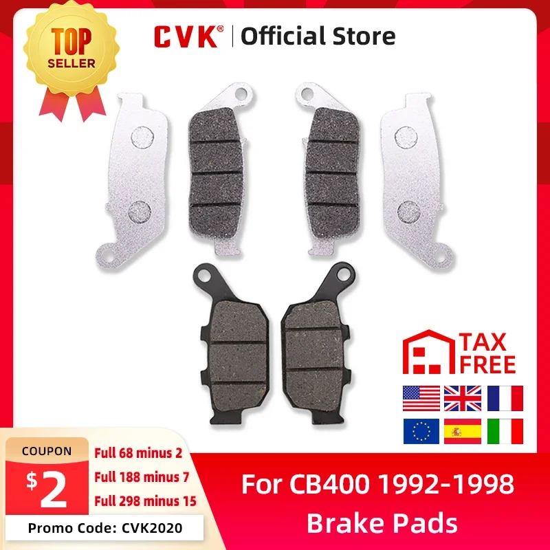 CVK Front and rear Brake Pads Disc Pad Disks FOR Honda CB400 1992-1998 CB-1  Magen Accessories