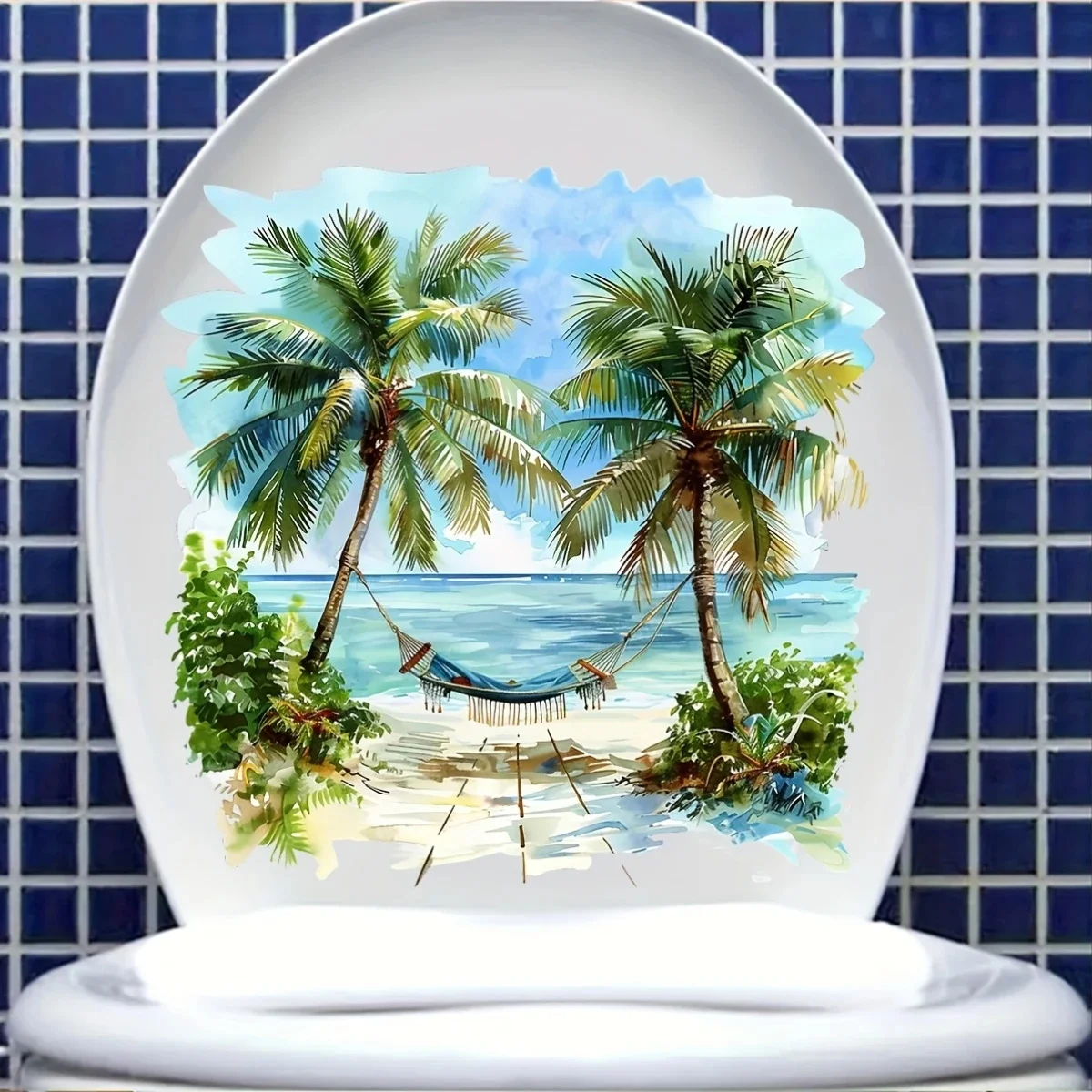 MT1143# Seaside Beach Vacation Stickers,Wall Toilet Decal Removable, Vinyl Car Sticker for Bathroom Decor, Outdoor Indoor Use
