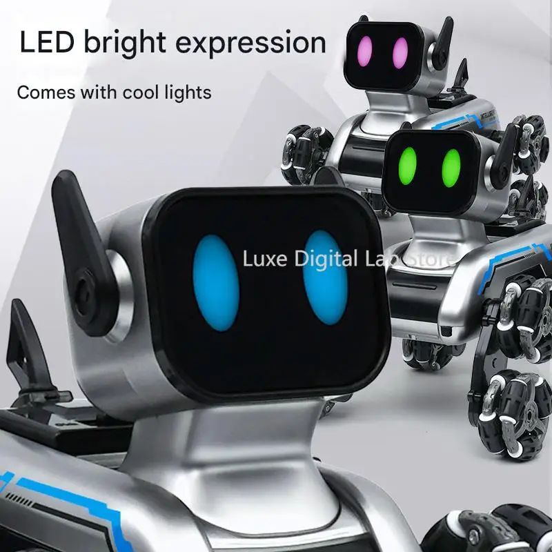 Cool Smart Remote Control Robot Dog Remote Control Toy Children's Electric Mechanical Dog Gift Boy Stunt Eight Wheel Fancy Drift
