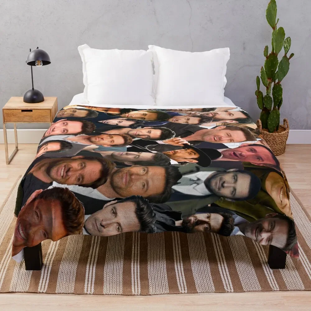 

Hugh Jackman Photo Collage Throw Blanket Stain Resistant Cozy Warm Blanket