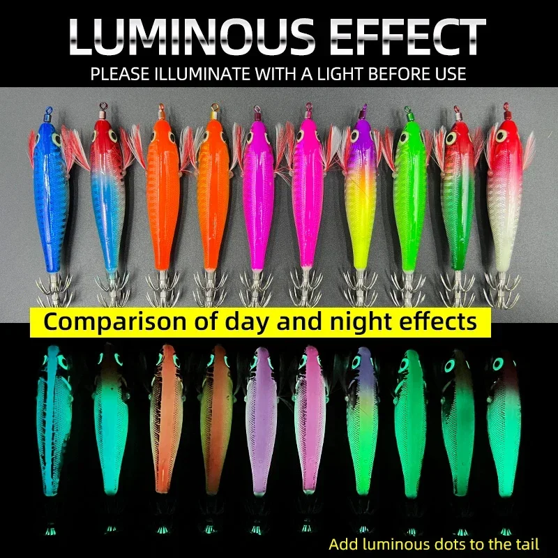 10 سنتيمتر الليزر الأفقي الخشب الروبيان إغراء الاصطناعي الصيد إغراء الأخطبوط الحبار هوك الصيد الملحقات