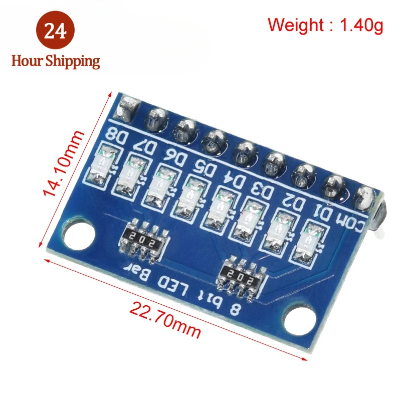 3.3V 5V 8 Bit Blue /  Red Common Anode / Cathode LED Indicator Module Diy Kit For Arduino NANO UNO Raspberry pi 4 Nodemcu V3