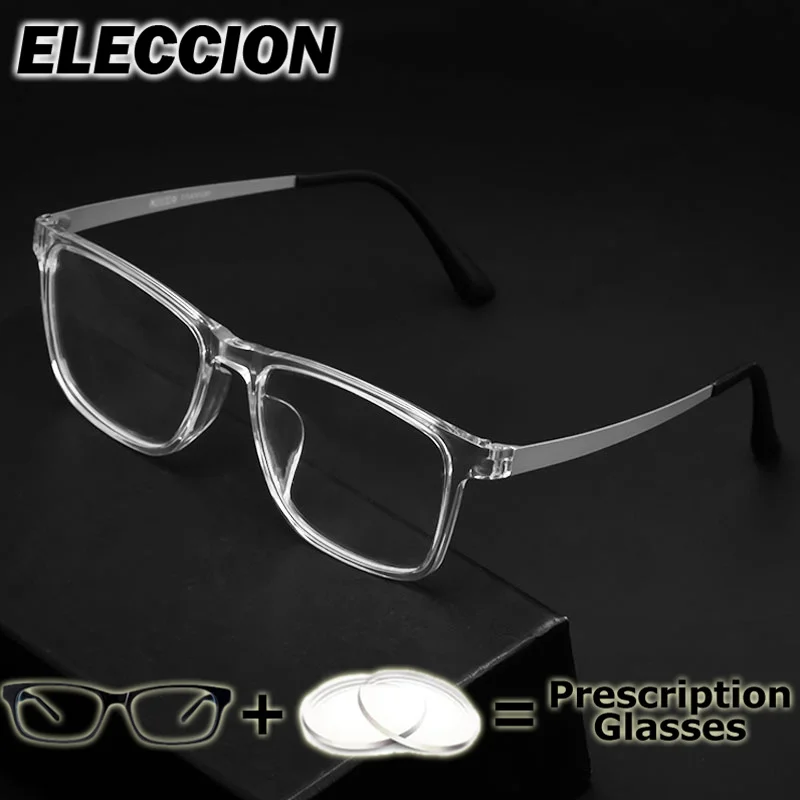 

ELECCION Prescription Anti Blue Light Square Men Women Optical Eyewear Customisation Myopia Photochromic Glasses