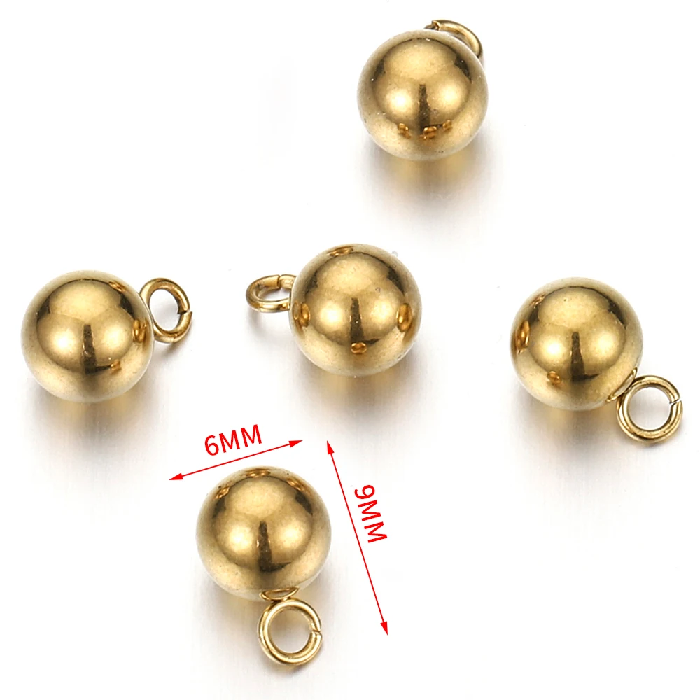 10-40 Stück Edelstahl-Kugelperlen Anhänger für Halsketten DIY Schmuckherstellung Ohrringe Armbänder Zubehör Großhandel – Detail 5