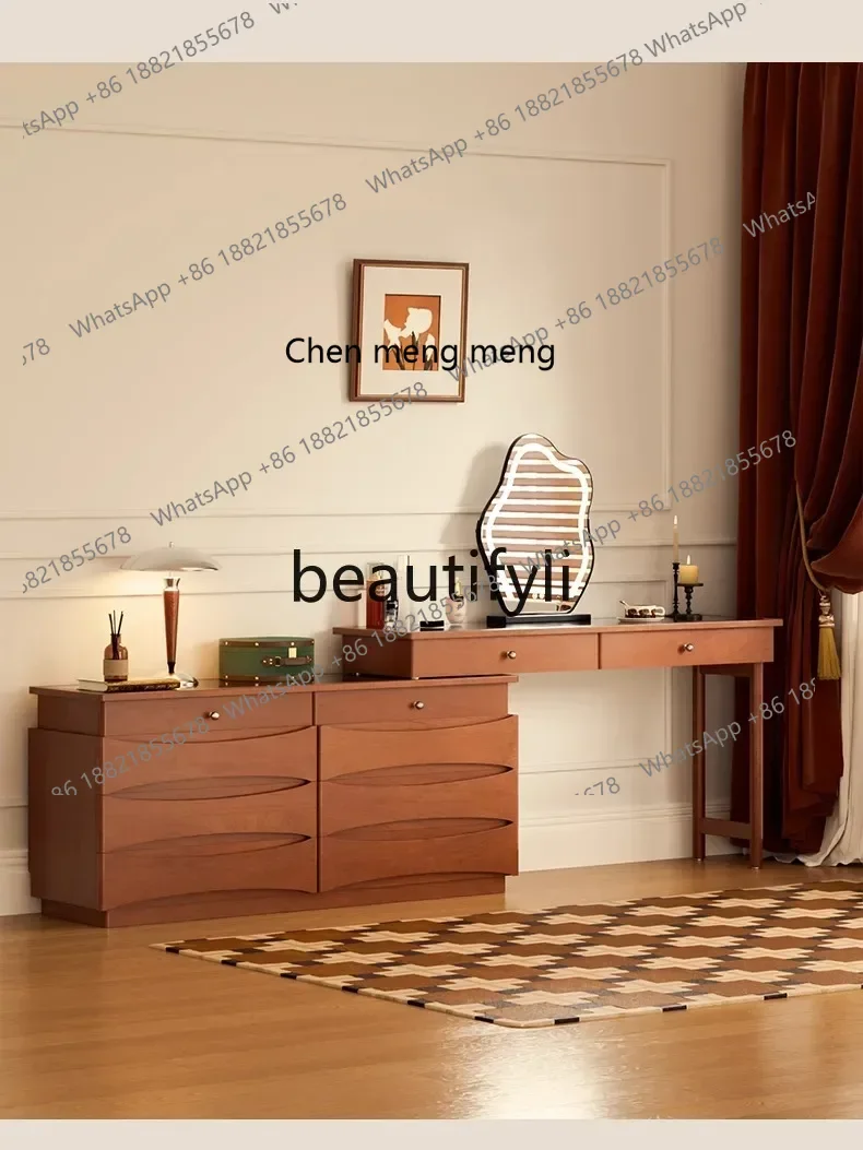 

Medieval style makeup table dresser bedroom light luxury corner dressing table chest integrated2936