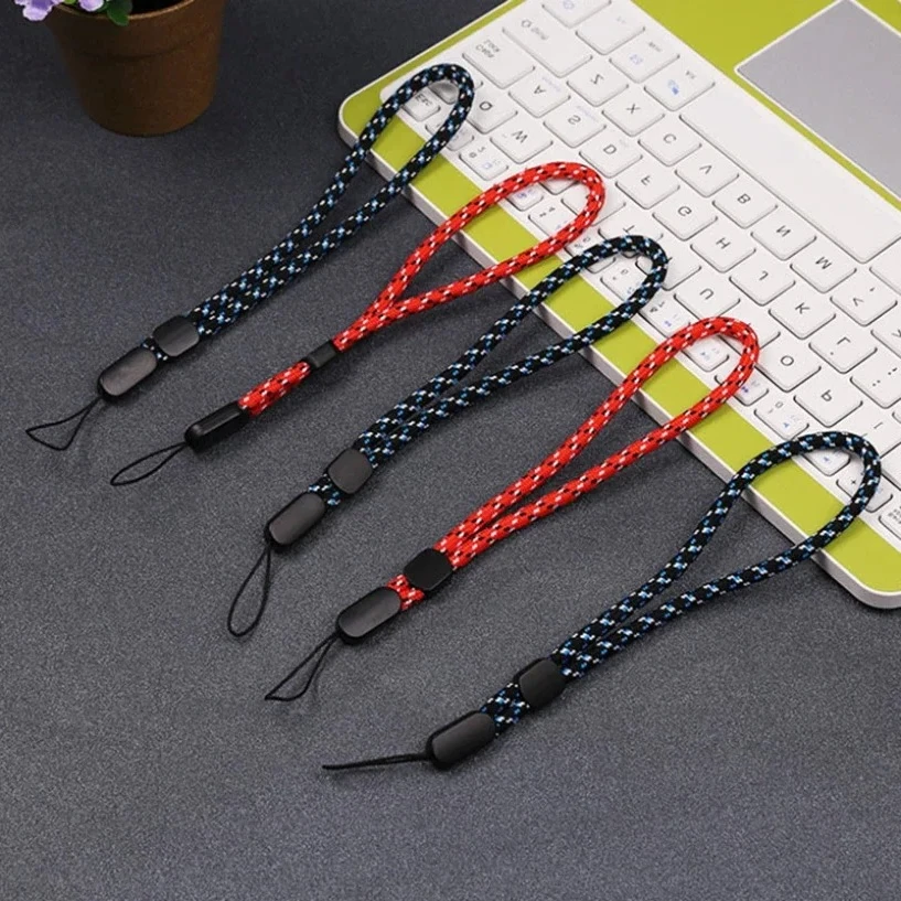 

100pcs Short Nylon Wrist Strap Adjustable Lanyard For Cell Phone Camera USB Flash Drive Keys Hand String Holder Straps