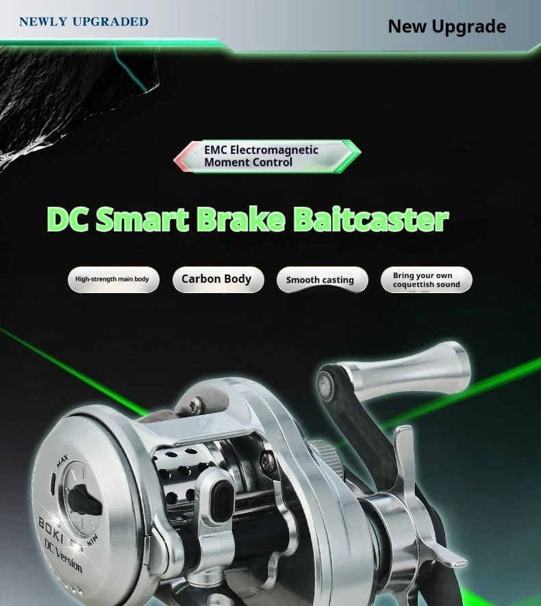 Lizard Fishing BOKI DC runde Baitcast-Rolle mit elektronischer Bremse, Micro-Casting, rostbeständig, Baitcast Angelrolle für Bäche – Detail 1