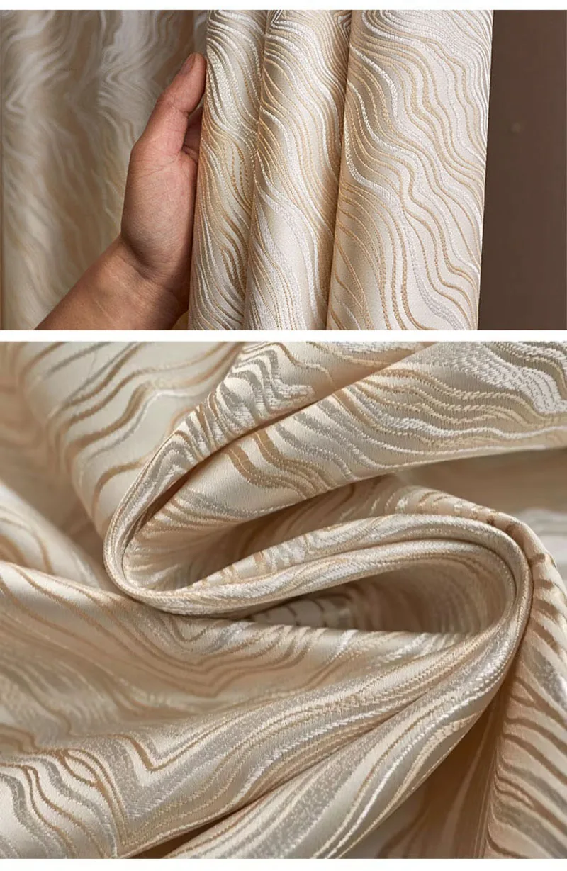 High-Precision Texture Jacquard Curtains for Living Room and Bedroom Modern Nordic Luxury Window Drapes Thicken Custom Decor