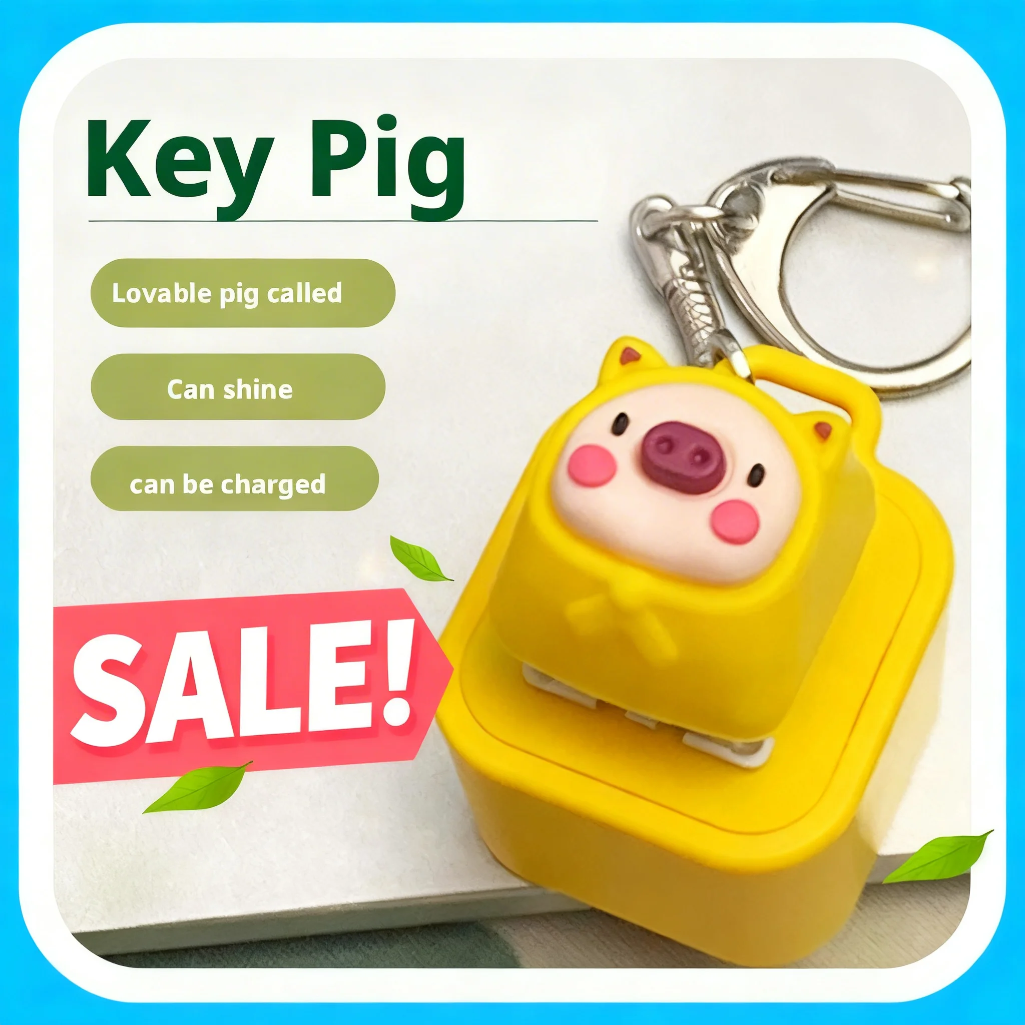 

Funny Croaking Frog Keychain with LED, Rechargeable Animal Sound Clicker for Stress Relief, Cute Fidget Toy for Keyboard Bag