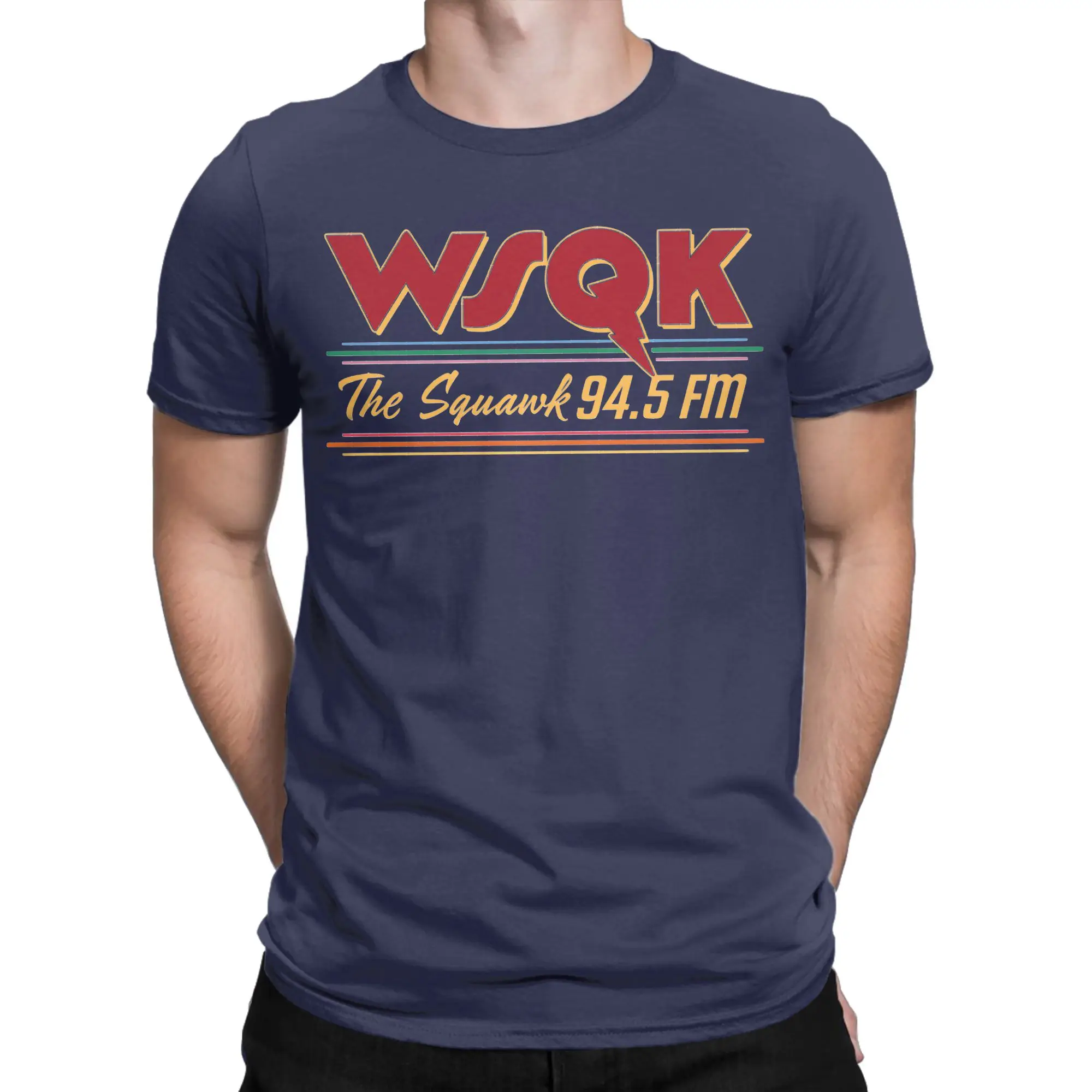 Men's T-Shirt WSQK The Squawk Funny Pure Cotton Tees Short Sleeve Dustin Henderson  T Shirt Crew Neck Tops Birthday Gift