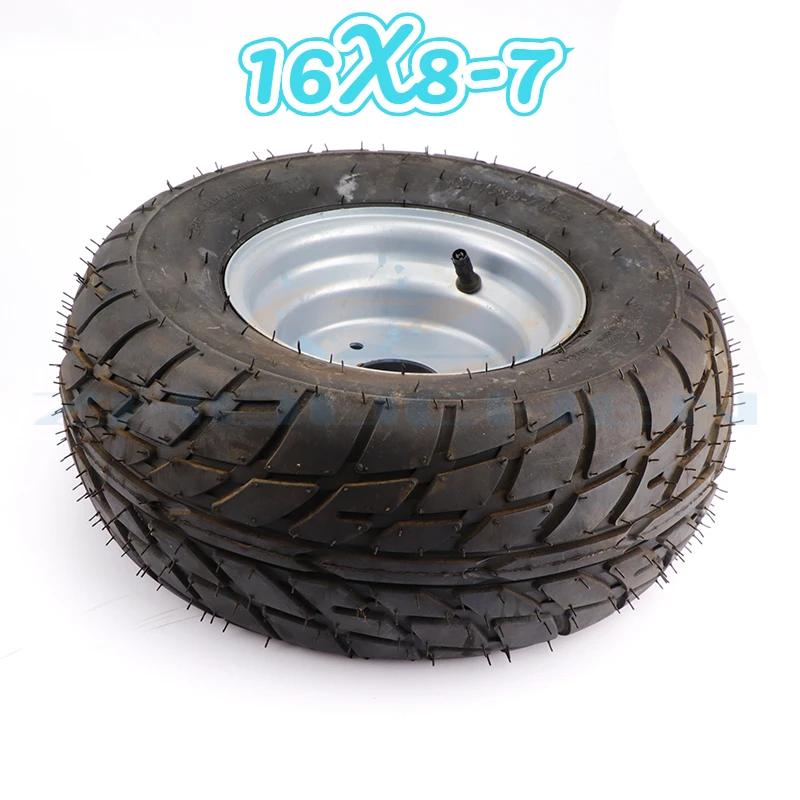 ATV modified16x8-7 Inch Urban Road Non-Slip Wear-Resistant Tires and Wheels Suitable For 125cc 110cc Quad Motorcycle Kart Wheels