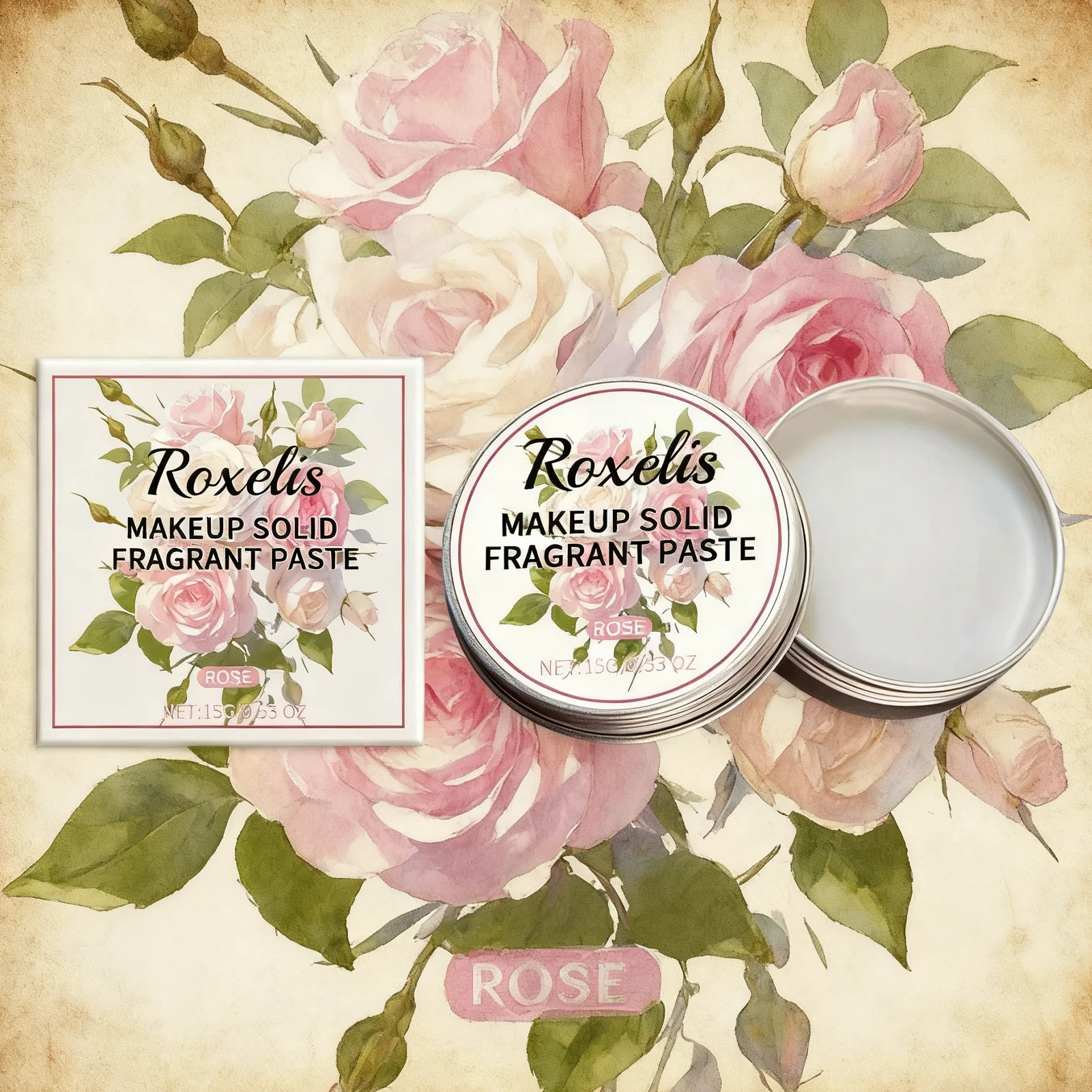 ROXELIS Rose Paste Body Balm Solid Balm Sets Solid Perfume Portable Pocket Balm Perfume Perfect for Travel Use Parfum Women's