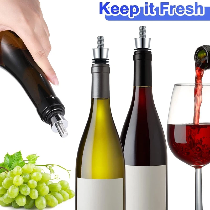 21Pcs Bottle Stopper Zinc Alloy Wine Bottle Stopper Kits Ring Wine Topper Reusable Wine Corks Bottle Stopper Inserts-AT35