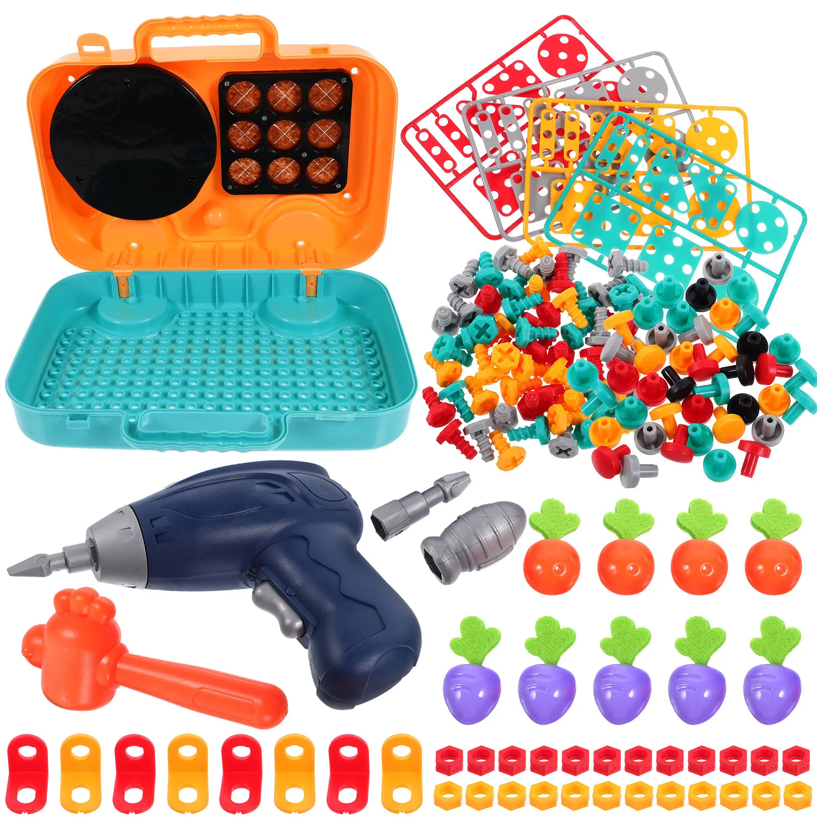 1set-3-in-1-electric-drill-tool-box-for-toddlers-hands-on-ability-logical-thinking-development-realistic-design-portable-storage