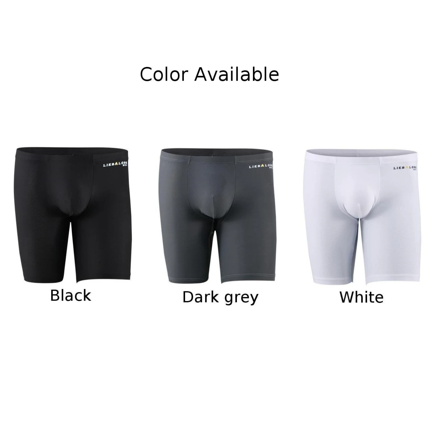 Mens Long Leg Boxers Briefs Ice Silk Underwear Sport Shorts Breathable Trunk Elastic Flat Boxers Sexy Shorts U Convex Pouch