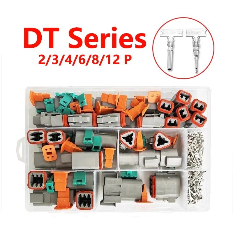 

588Pcs Deutsch DT Series 2-6P Waterproof Wire Connector Kit DT06-2S DT04-2P Automotive Sealed Plug Connector With Terminals