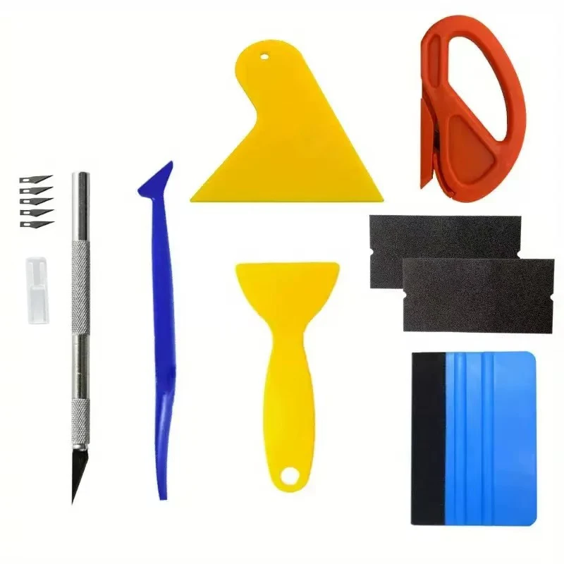 10/14-teiliges Vinyl-Werkzeugset, Fensterfolien-Tönungswerkzeugset, Autofolien-Schneidewerkzeug, Autowickelwerkzeug, Filzkantenabzieher