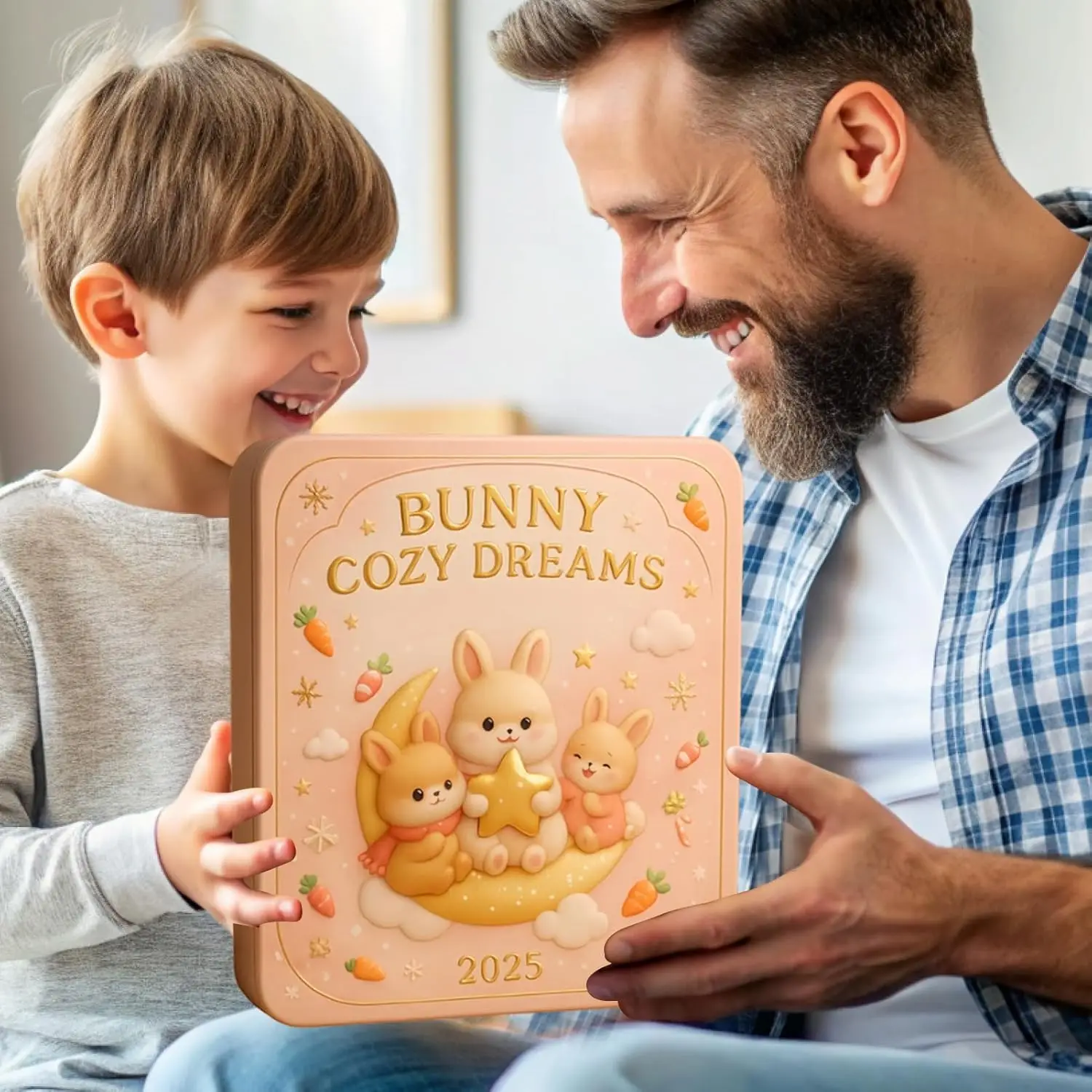 أرنب دافئ على شكل قلب دريم لاند تقويم القدوم 2025 طبعة 24 يومًا من الأكريليك أرنب زخرفة عيد الميلاد العد التنازلي التقويم