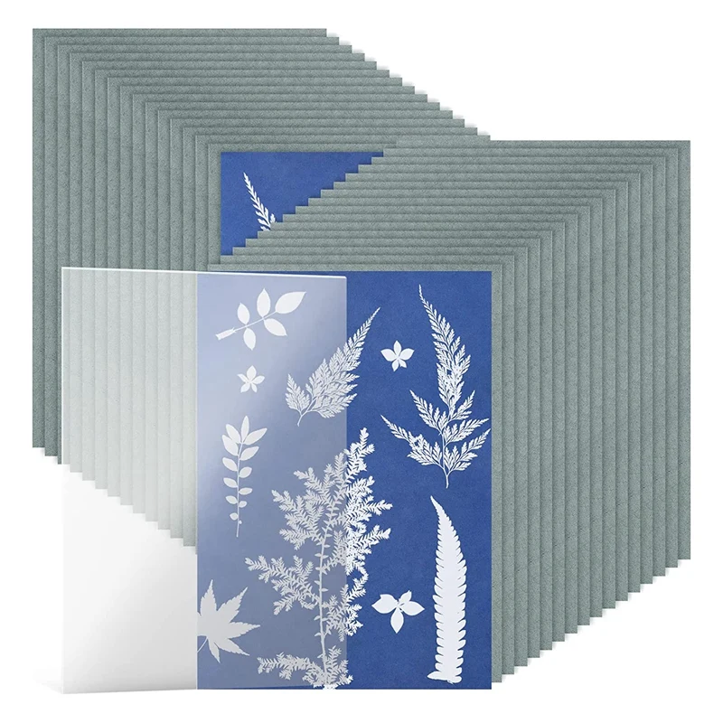 33 Pcs Sun Print Paper Cyanotype Paper Kit, A5 Solar Drawing Paper Sensitivity Sun Print Nature Printing Paper