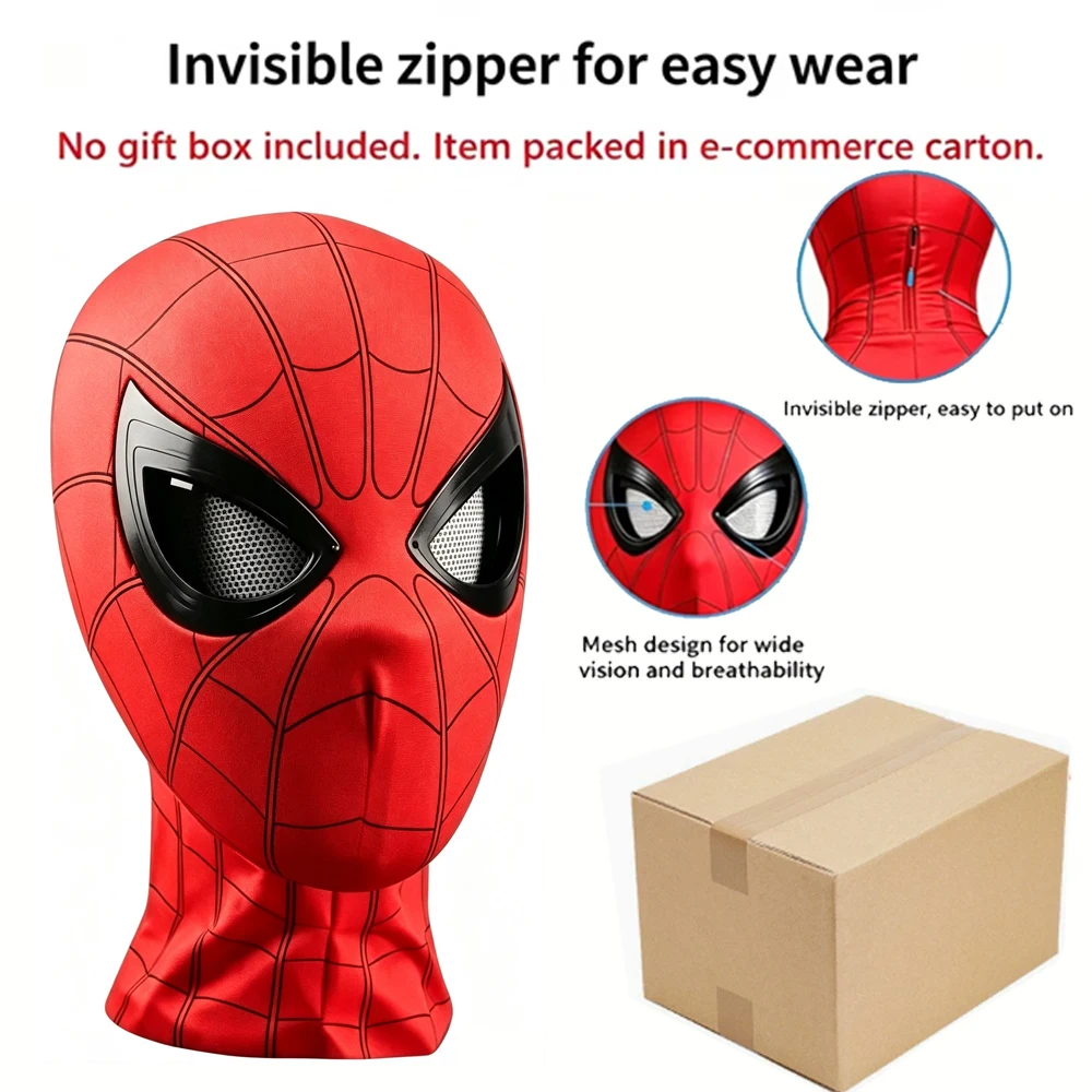 2026 《Spider-Man: Brand New Day》 1:1-Maßstab-Maske, Kinnriemen mit bedienbarer Blinkfunktion, Halloween Spider-Man Cosplay-Spielzeug