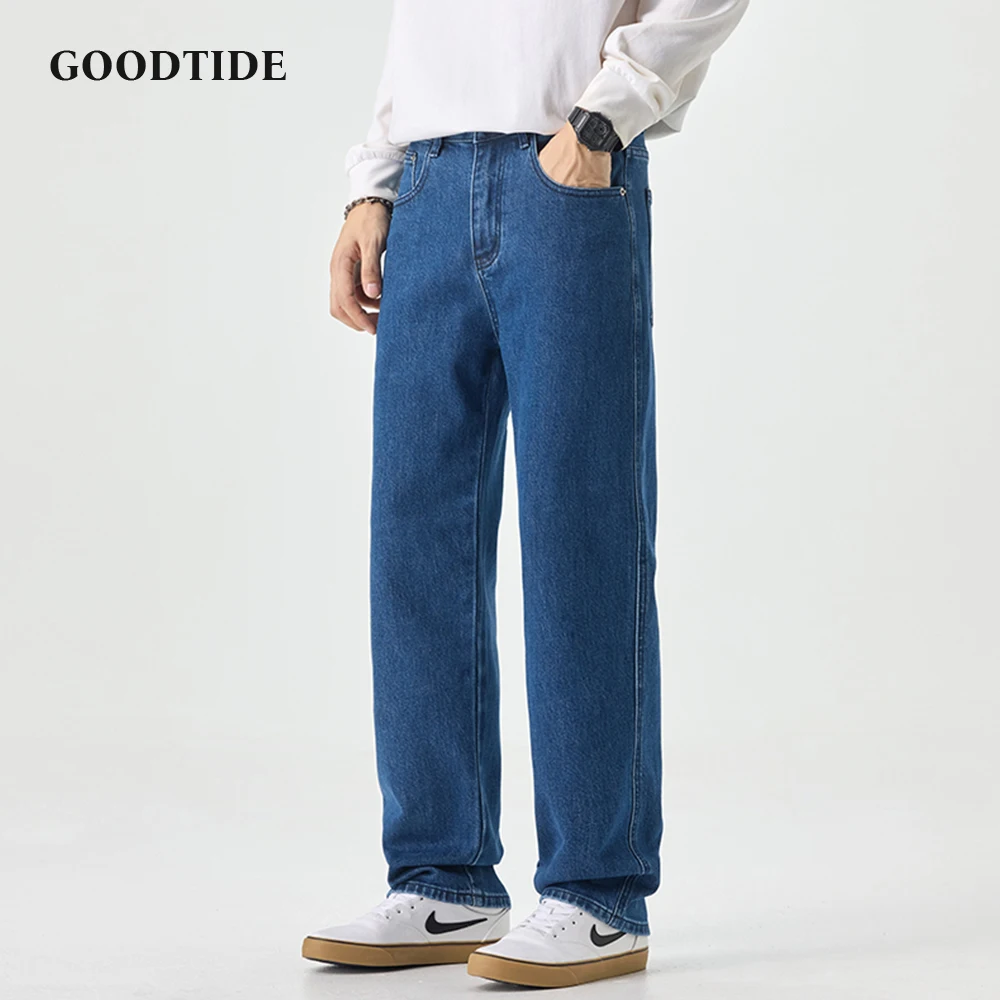 

Fashion Men's American Nostalgic Retro Washed Straight Jeans 2025 Autumn Slightly Elastic Drape Original Color Casual Denim Pant