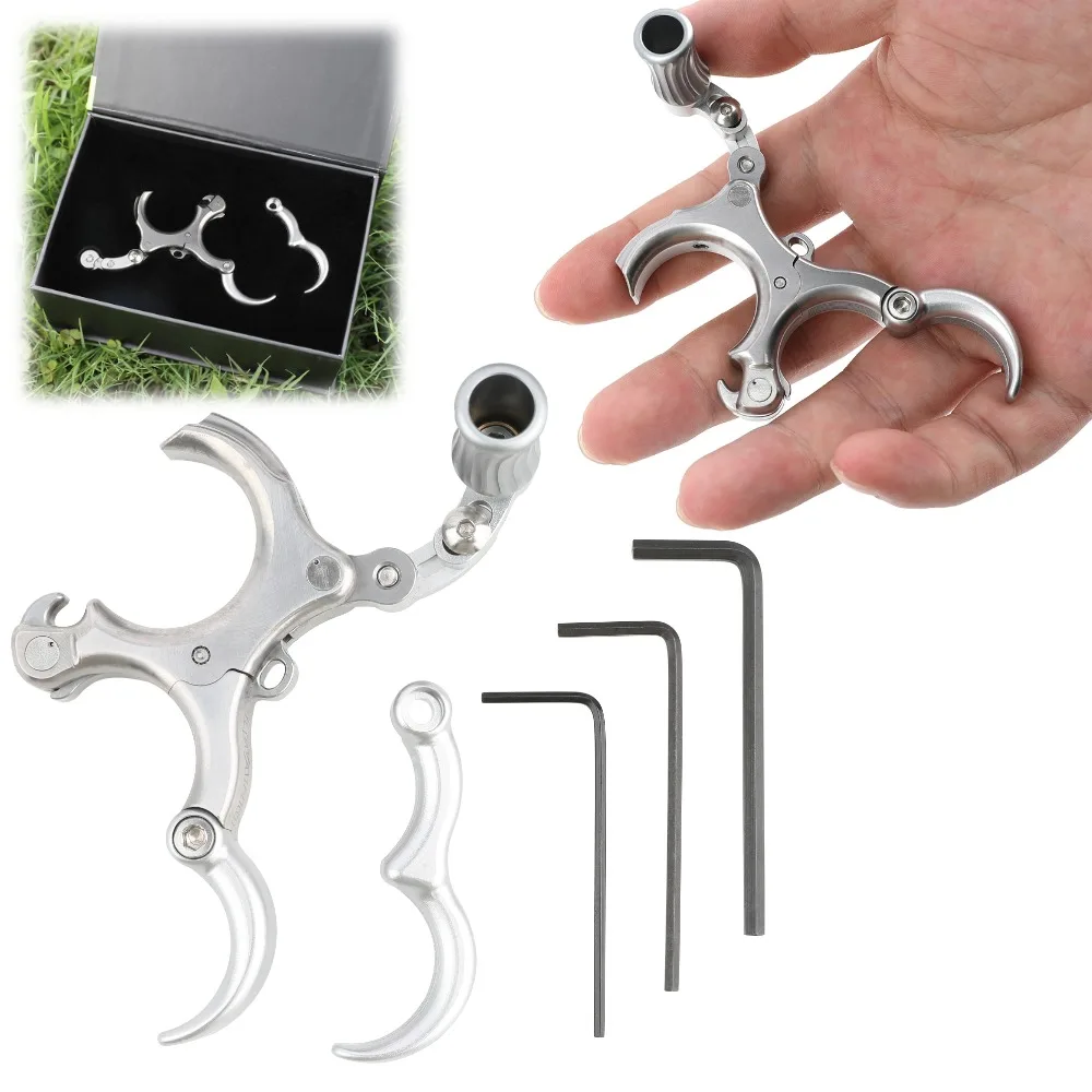 

3/4 Fingers Archery Release Compound Bow High Carbon Steel Thumb Trigger Adjustable Grip Caliper Archery Shooting Accessories