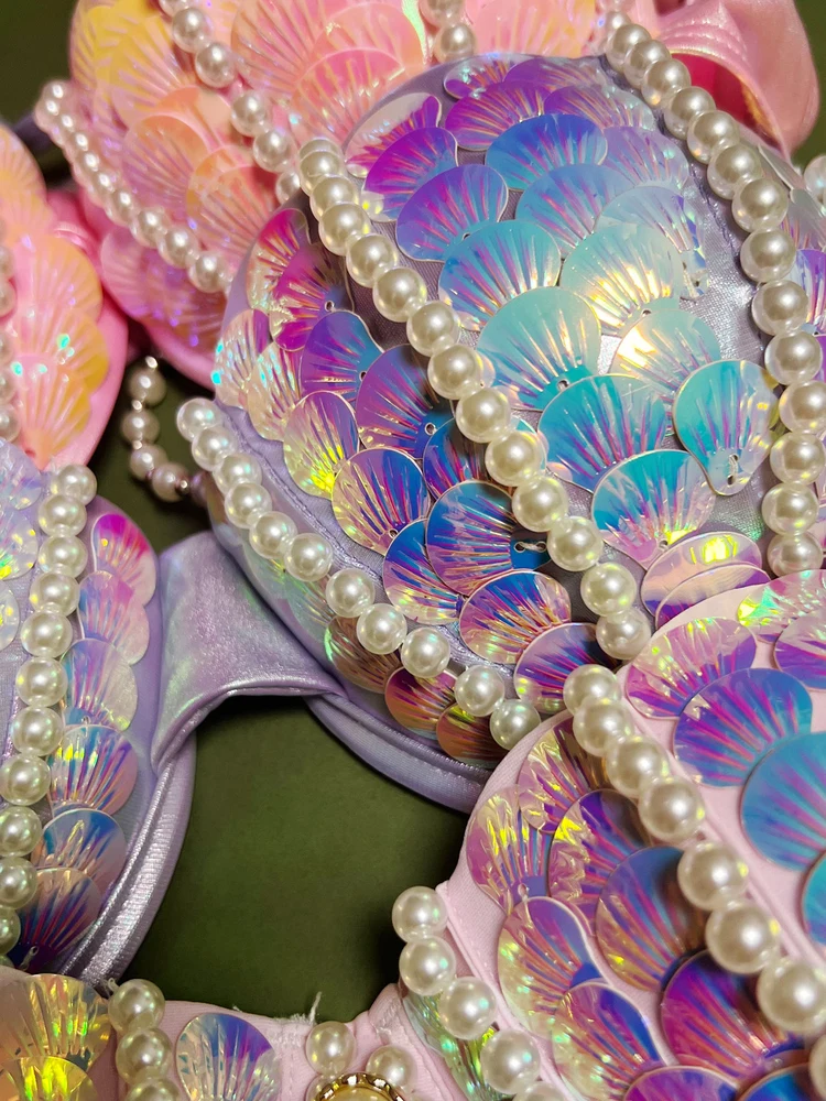 나이트클럽 핫티 스윗 쿨 바 상업 공연 여름 신상 섹시 비키니 스플릿 수영복 작은 가슴 스틸 트레이 수영복