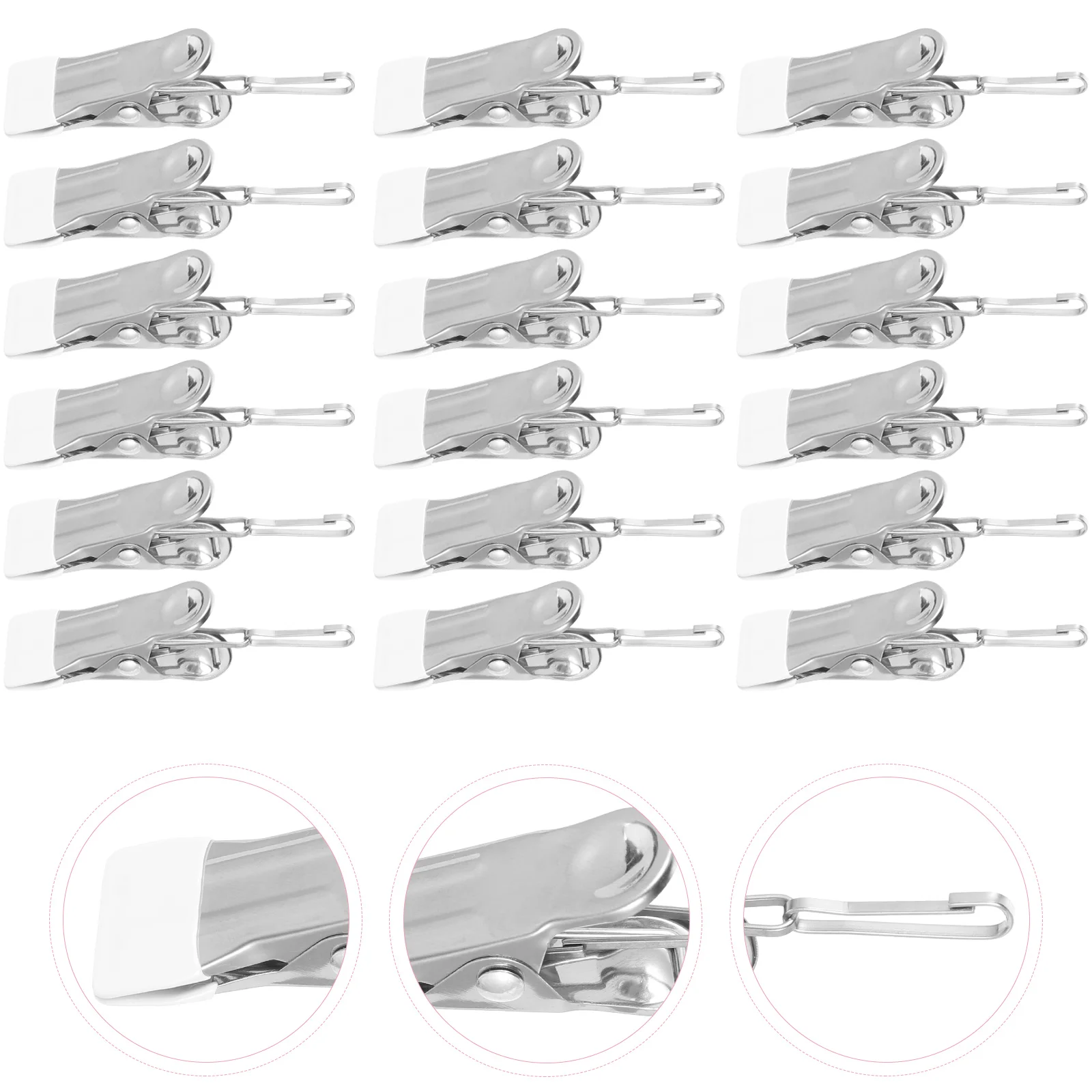 

20 Pcs Stainless Steel Clothespins Clips for Drying Clothesline Multipurpose Hooks Hanging Laundry