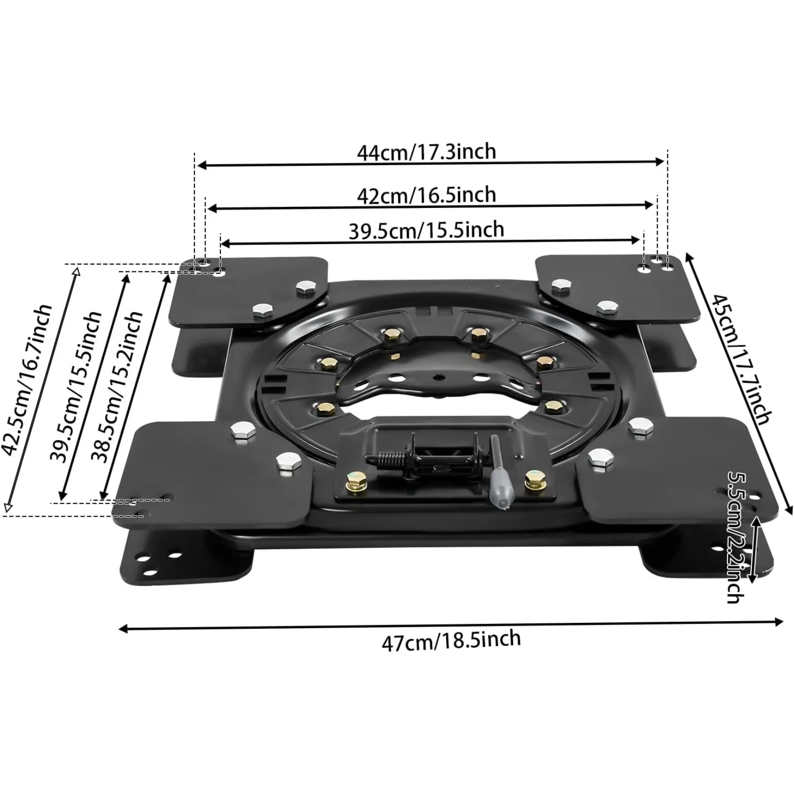 قاعدة دوارة للمقعد العالمي لسيارة Ford Transit/Mercedes Sprinter - 360 °   دوار، فولاذ سميك 55 مم، تصميم مريح