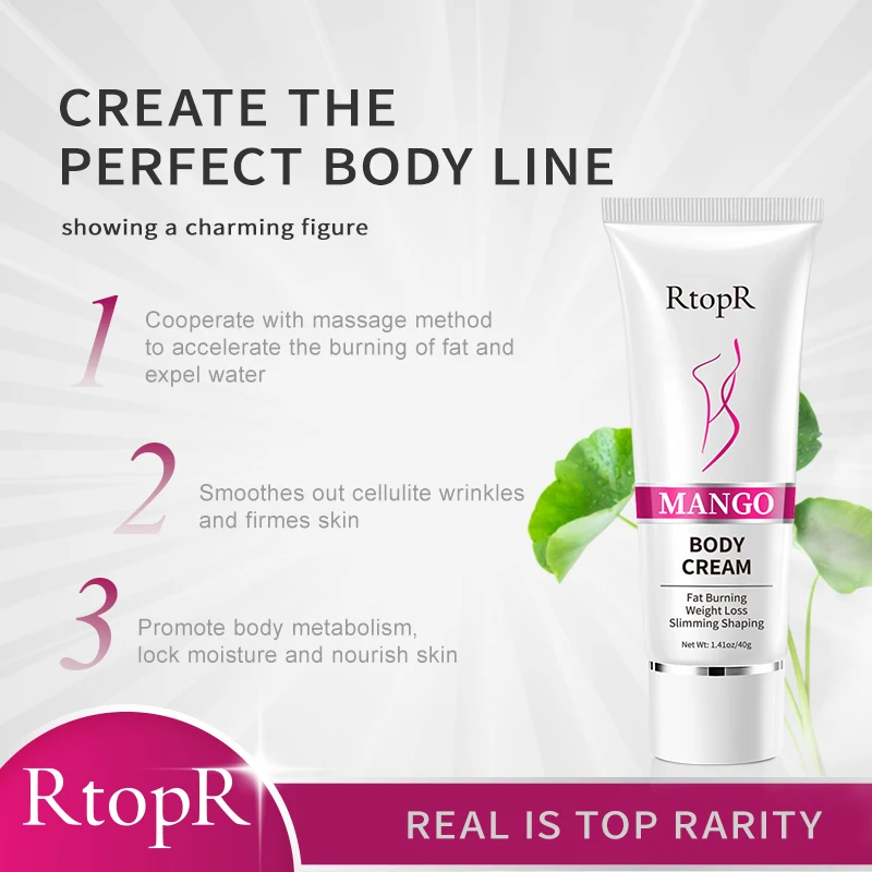 RtopR Mango Slimming Cream Effective For Burning Body Fat Losing WeightAnti Cellulite Weight Promotes Create Beautiful Curve 40g