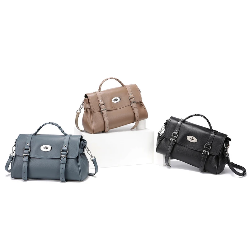 

Women's Cow Leather Classic Shoulder Bags Ladies Soft Cowhide Fashion Luxury Designer Bag Female Retro Cute Tote Handbags New
