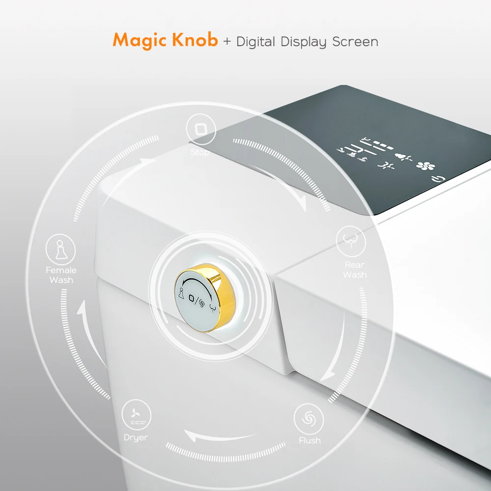 Toilette intelligente dorata e bianca riscaldata elettrica HKZX Taizhou