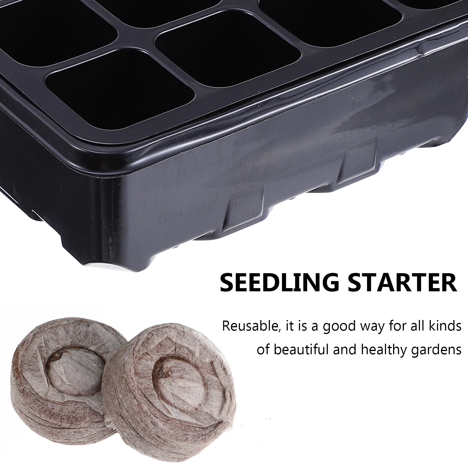 

1Set Plastic Starter Tray 12-Cell Nursery Propagator Tray Peat Pellets Garden Supplies Garden Propagator Set Grower