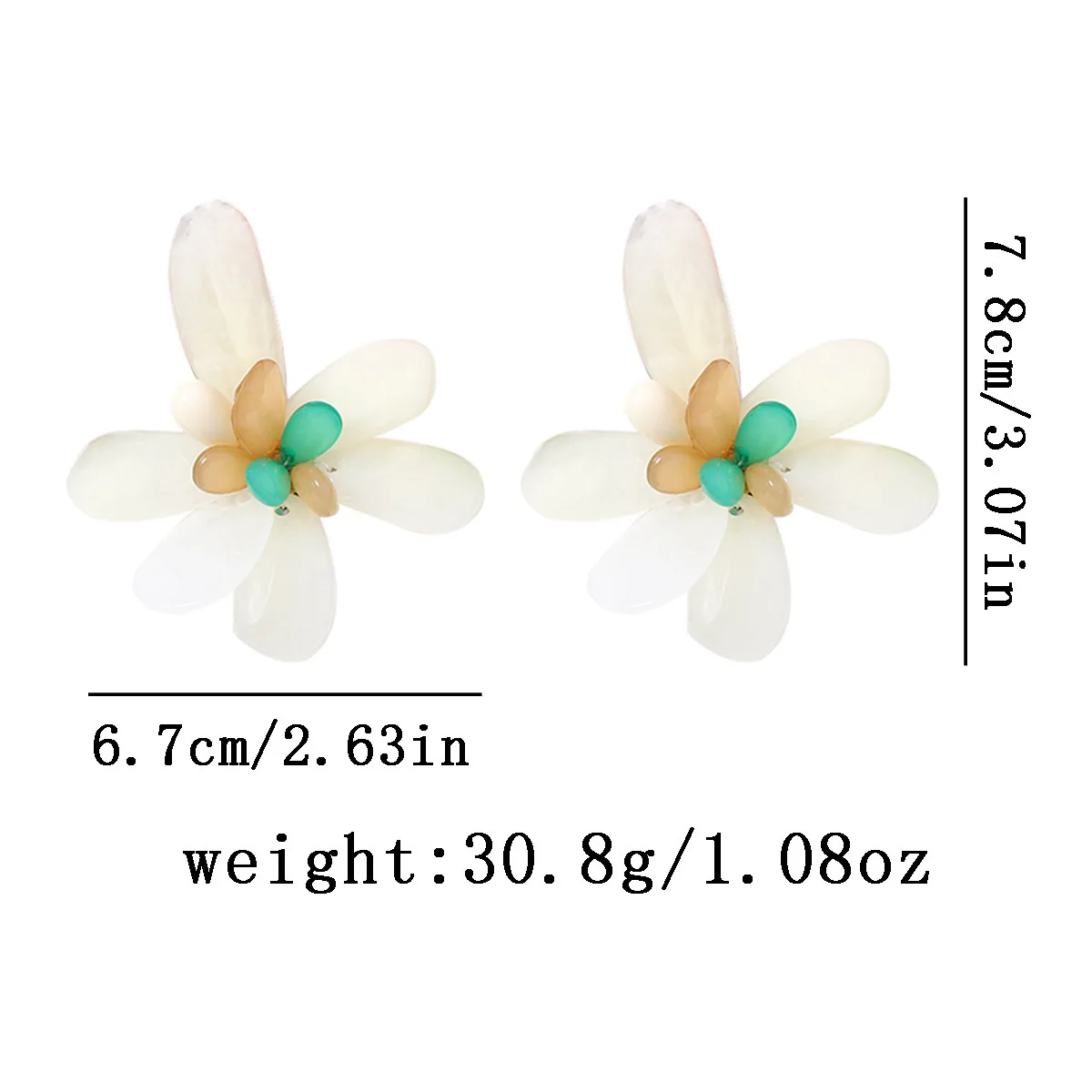 2026 Neue Modische Harz-Blumen-Ohrhänger für Damen, Bohemian Sommer Strand Party Schmuck Ohr-Accessoires – Detail 1