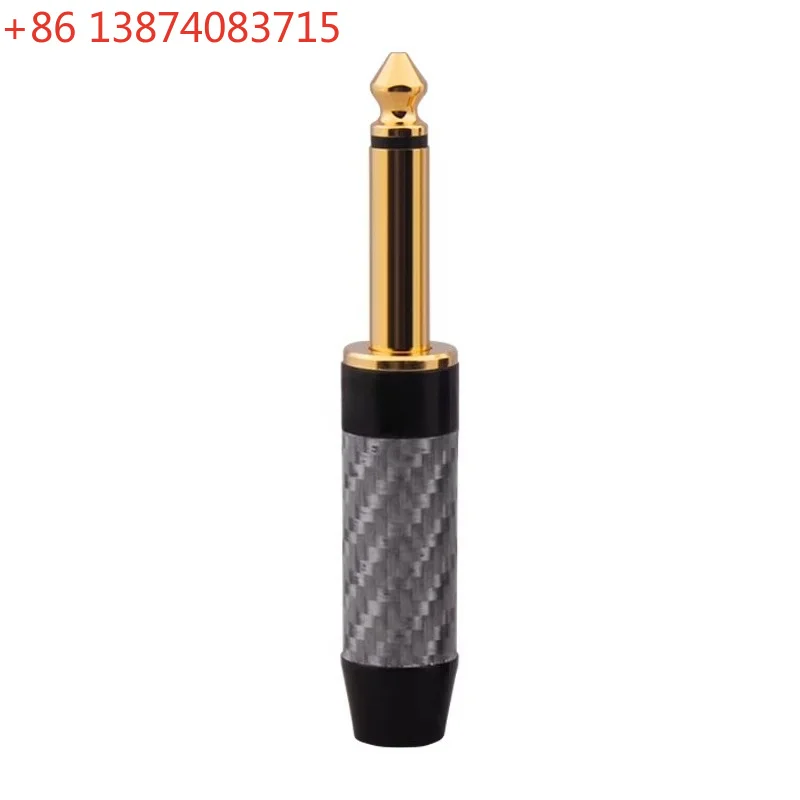 Pure copper gold-plated 6.5 plug, sophomore core 6.35mm mono microphone microphone cable guitar cable plug