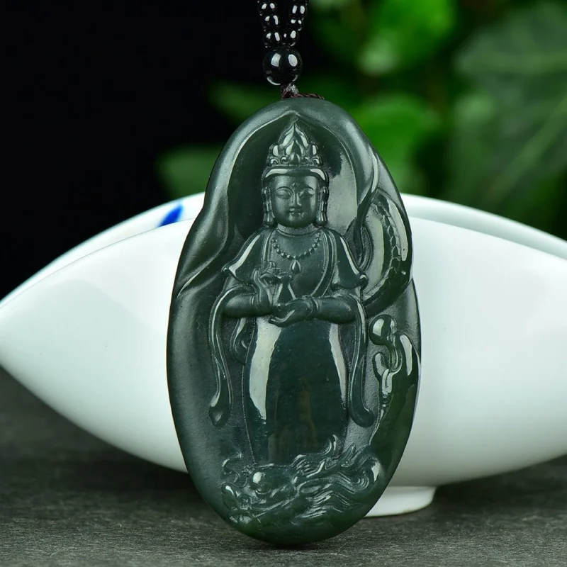

Hetian Guanyin Maitreya Buddha Pendant Qing Jade Eight Guardian Gods Twelve Zodiac Charms