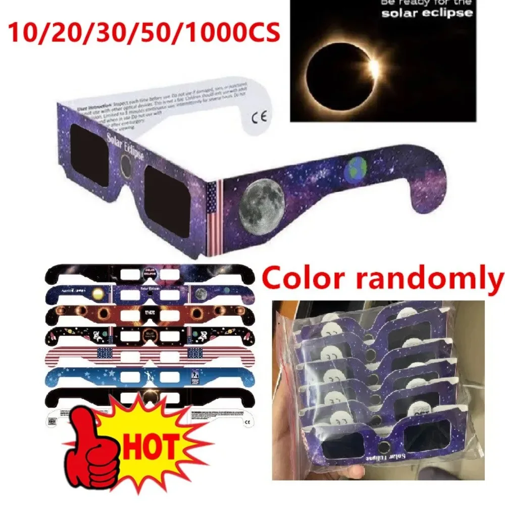 Solar Eclipse Glasses 10/20/30/50/100 Pcs Safe Shade Solar Eclipse Observation Direct Sun Viewing Protective Eyewears Bulk Sales