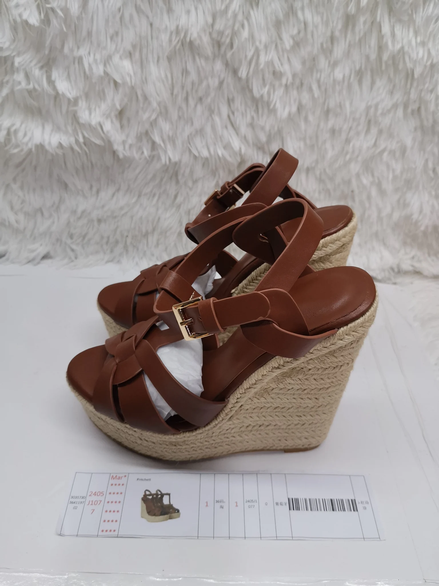 Skórzane splecione espadryle sandały na koturnie z wysokim obcasem obcasy damskie klamry letnie buty luksusowy Design niestandardowy kolor
